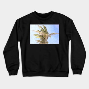 Palm Tree Windy Day Crewneck Sweatshirt